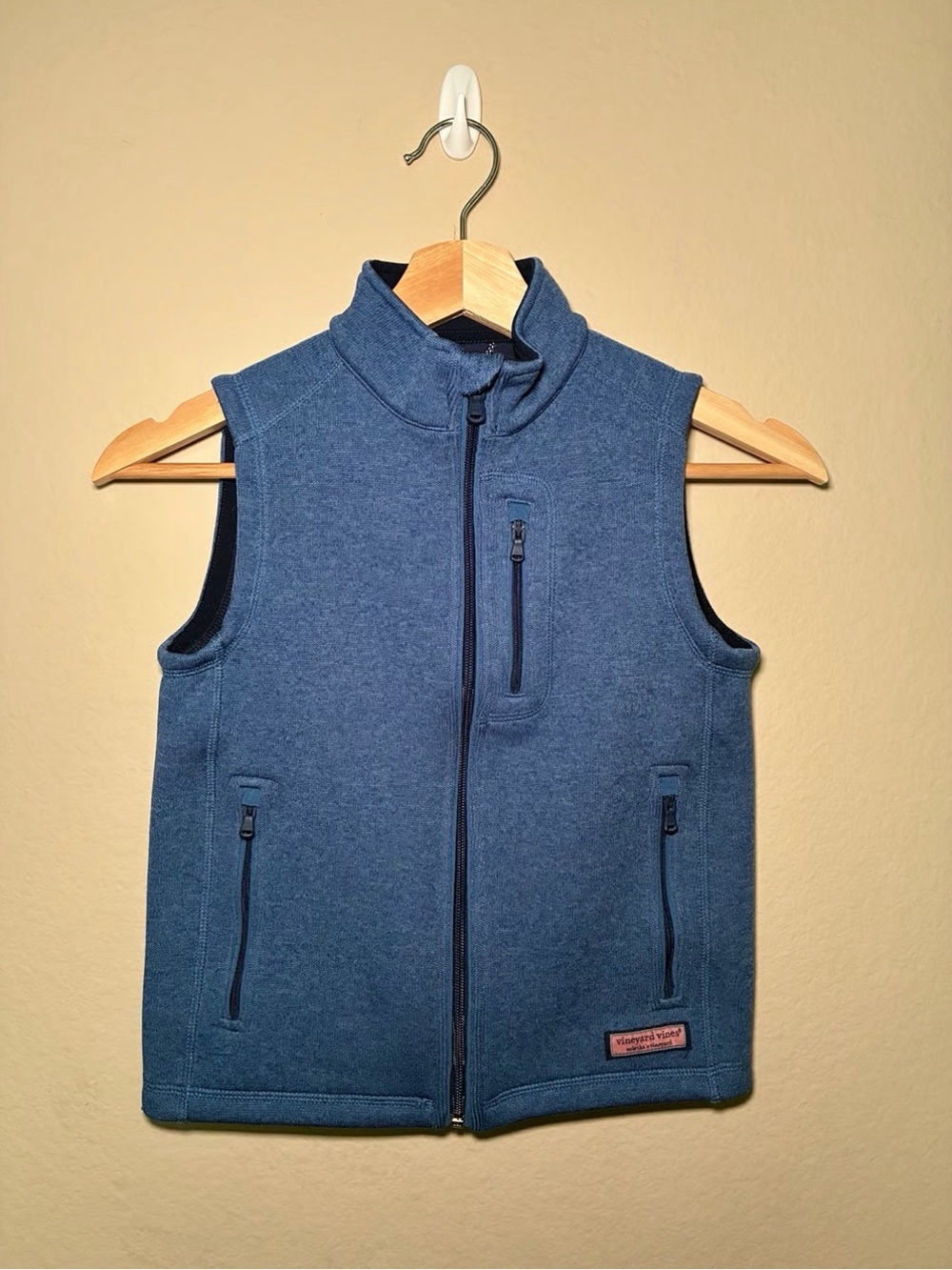 Vineyard Vines Boys Blue Zip-Up Fleece Vest